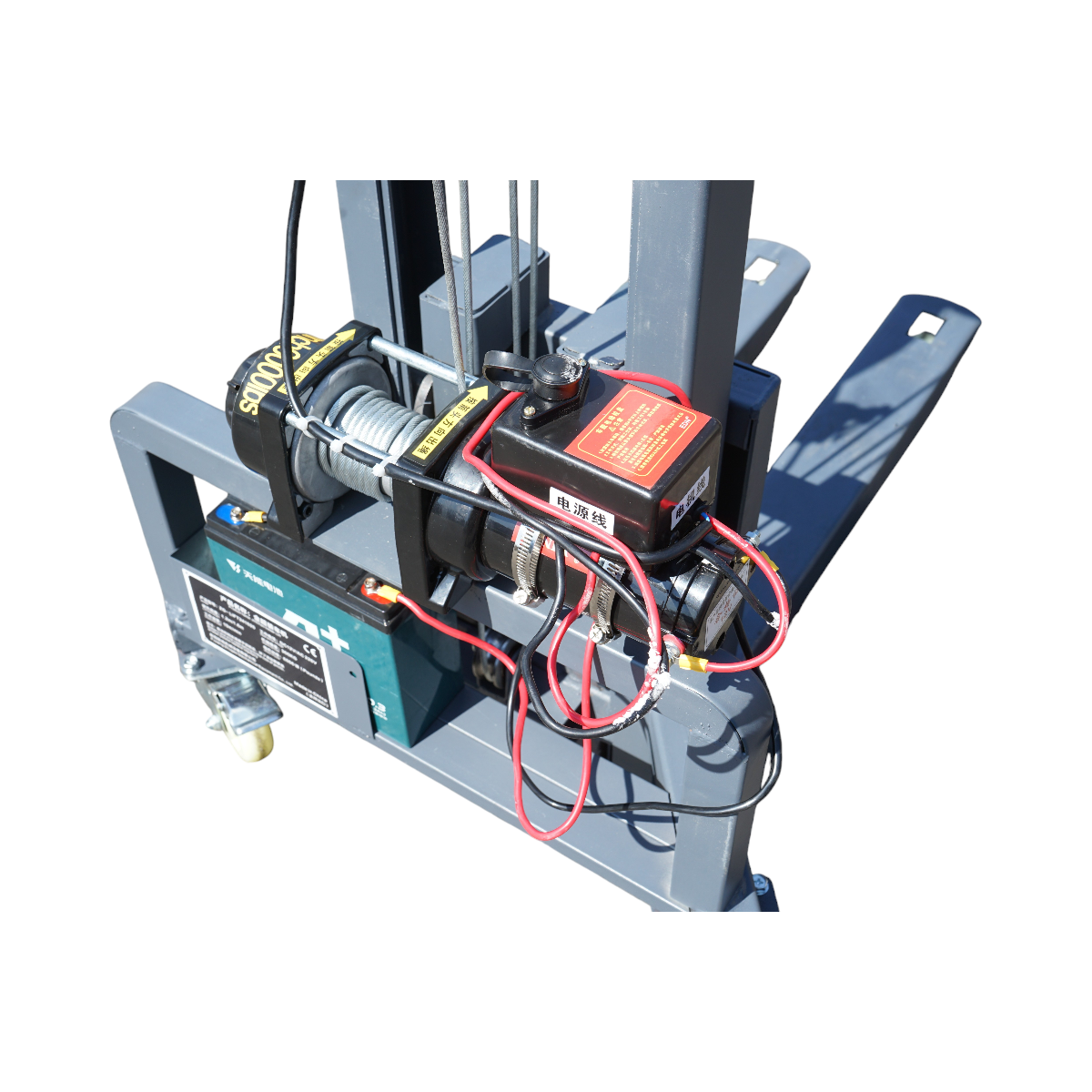 Transpalet manual 300Kg cu ridicare electrica 12V, inaltime maxima 1.6m - imagine 13