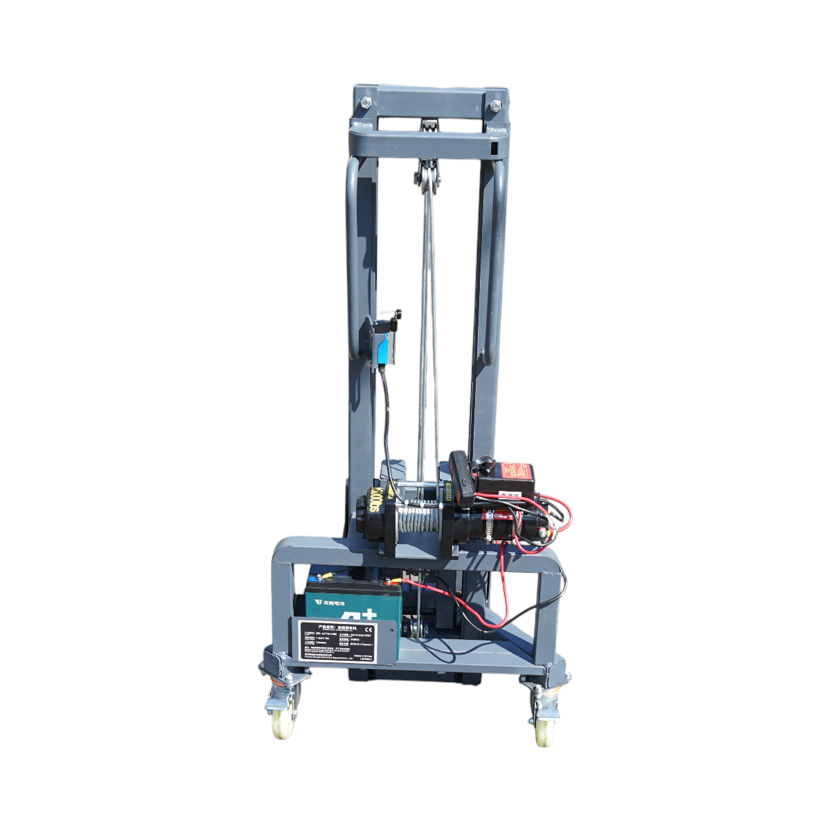 Transpalet manual 300Kg cu ridicare electrica 12V, inaltime maxima 1.6m - imagine 6