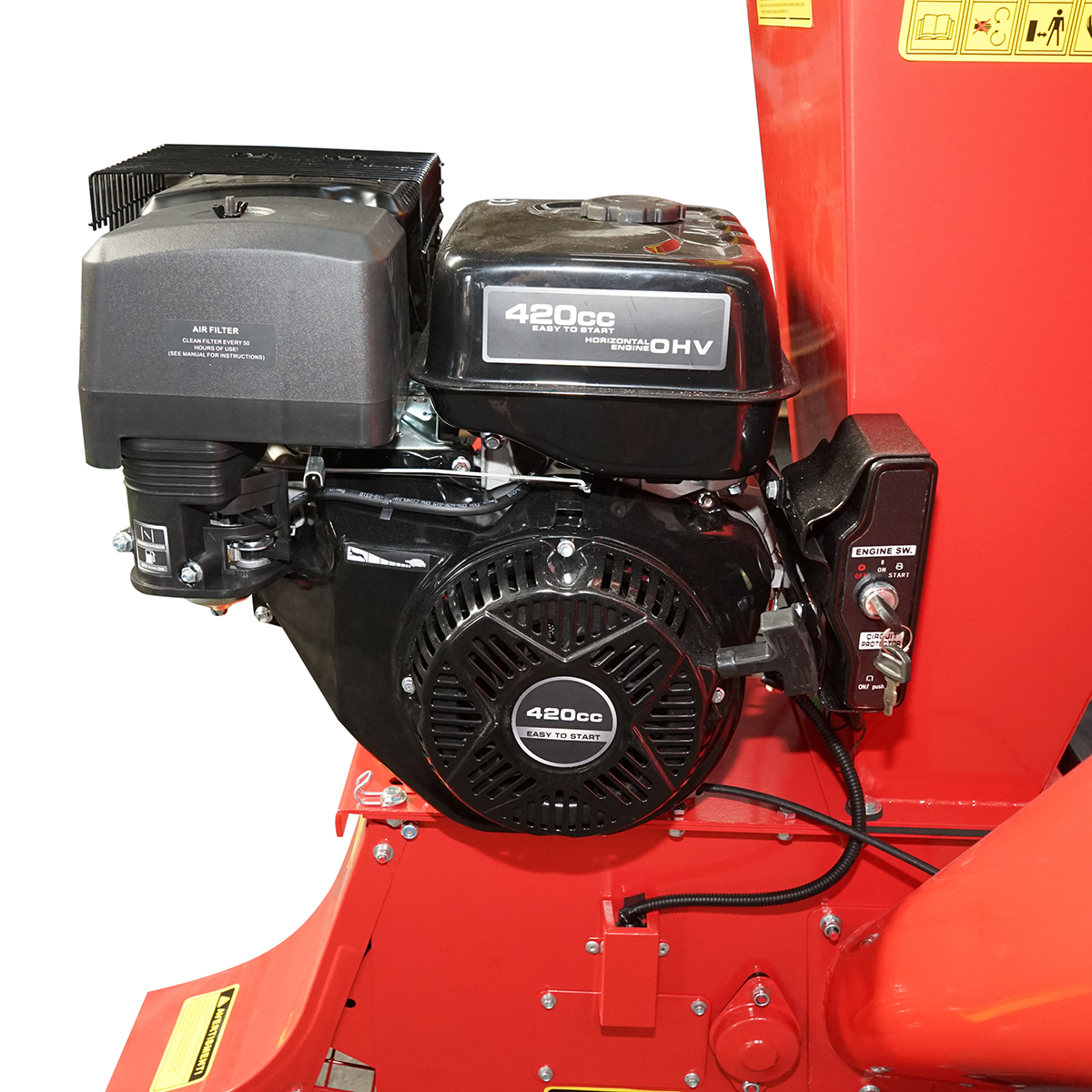 Tocator crengi profesional pe benzina 15CP, 420cc, grosime maxima 89mm, pornire electrica/manuala, turatie lama 2400rpm Breckner Germany - imagine 7