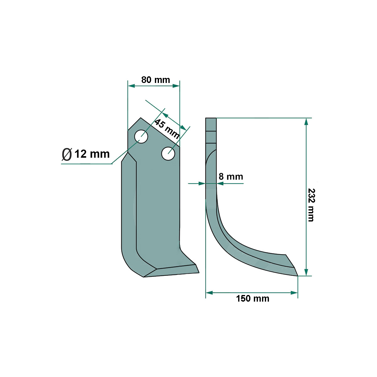 Cutit stanga freza agricola RXGU 240cm DISDH79 - imagine 2