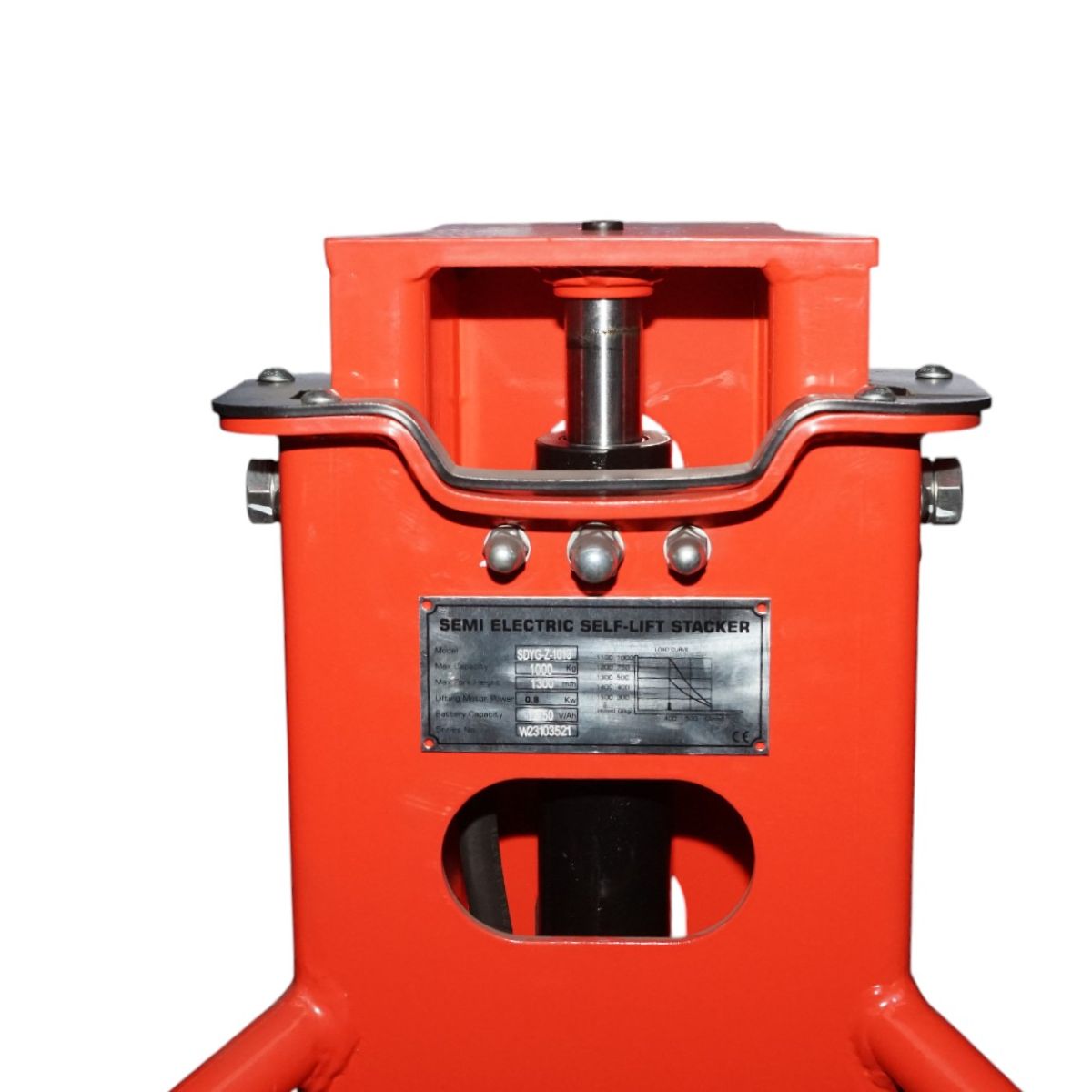 Transpalet semi-electric 1T cu autoincarcare, baterie litiu 12V/50Ah, inaltime ridicare 1300mm - imagine 10