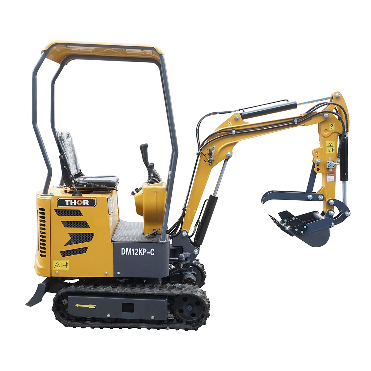 Mini excavator 1T cu semicabina, motor diesel 9.5CP, adancime sapare 1764mm, capacitate ridicare 350Kg, 3 cupe incluse 185/355/800mm THOR - imagine 2