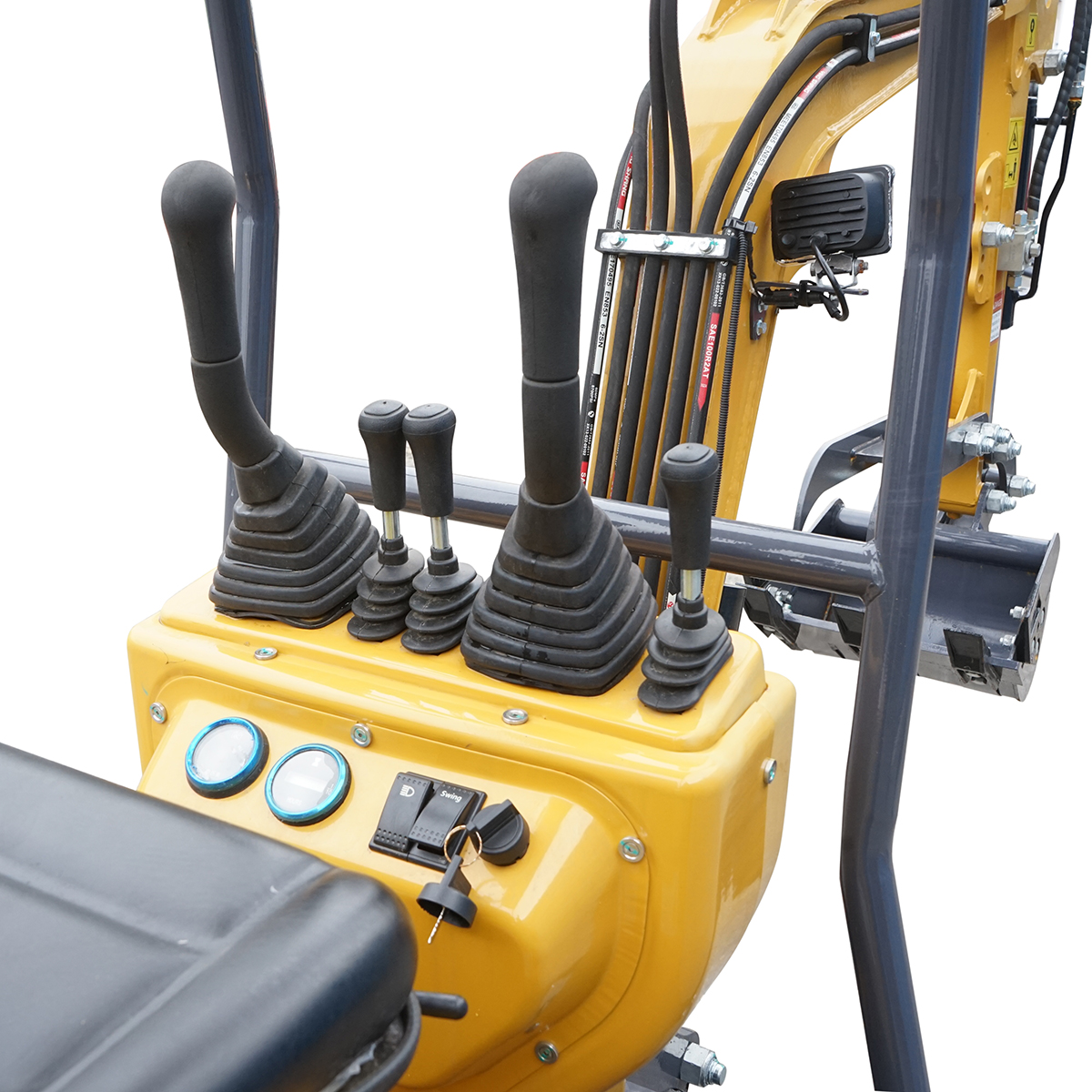 Mini excavator 1T cu semicabina, motor diesel 9.5CP, adancime sapare 1764mm, capacitate ridicare 350Kg, 3 cupe incluse 185/355/800mm THOR - imagine 9