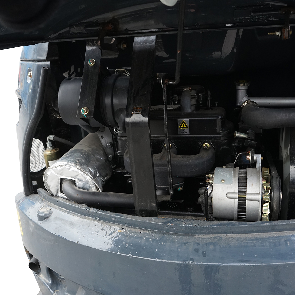 Mini excavator 2T cu cabina, motor diesel 25CP (18.4KW), adancime sapare 2120mm, capacitate ridicare 350Kg, 2 cupe incluse 400/770mm THOR - imagine 9