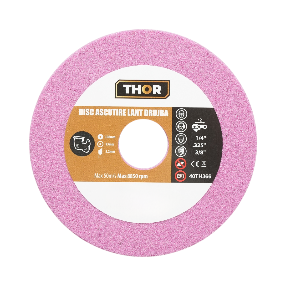 Disc ascutire lant drujba 108x23x3.2mm, viteza 8850rpm THOR