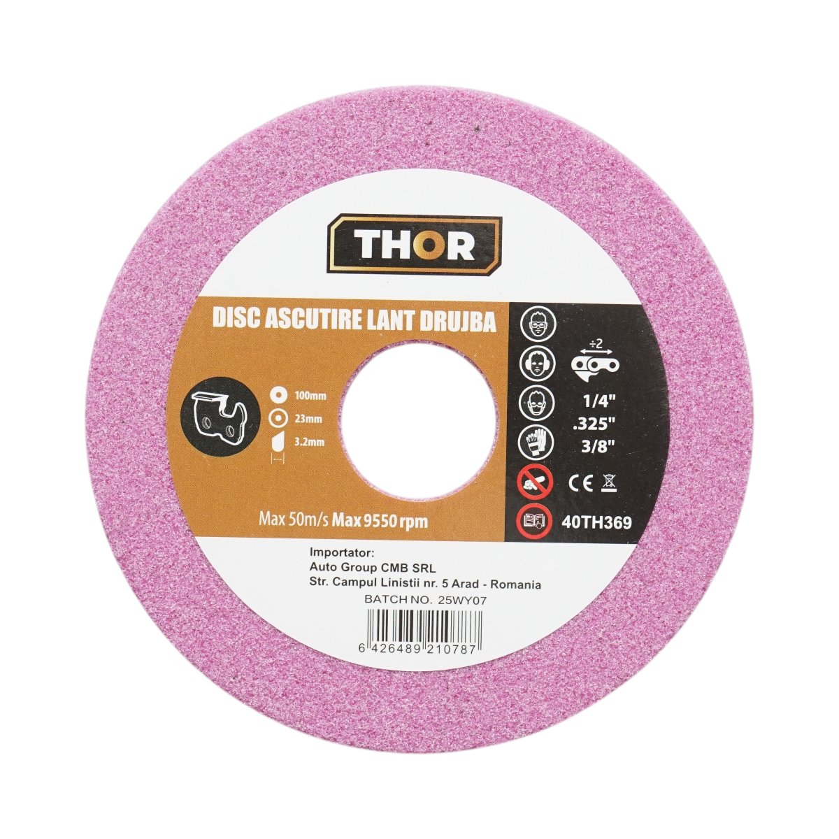 Disc ascutire lant drujba 100x23x3.2mm, viteza 9550rpm THOR