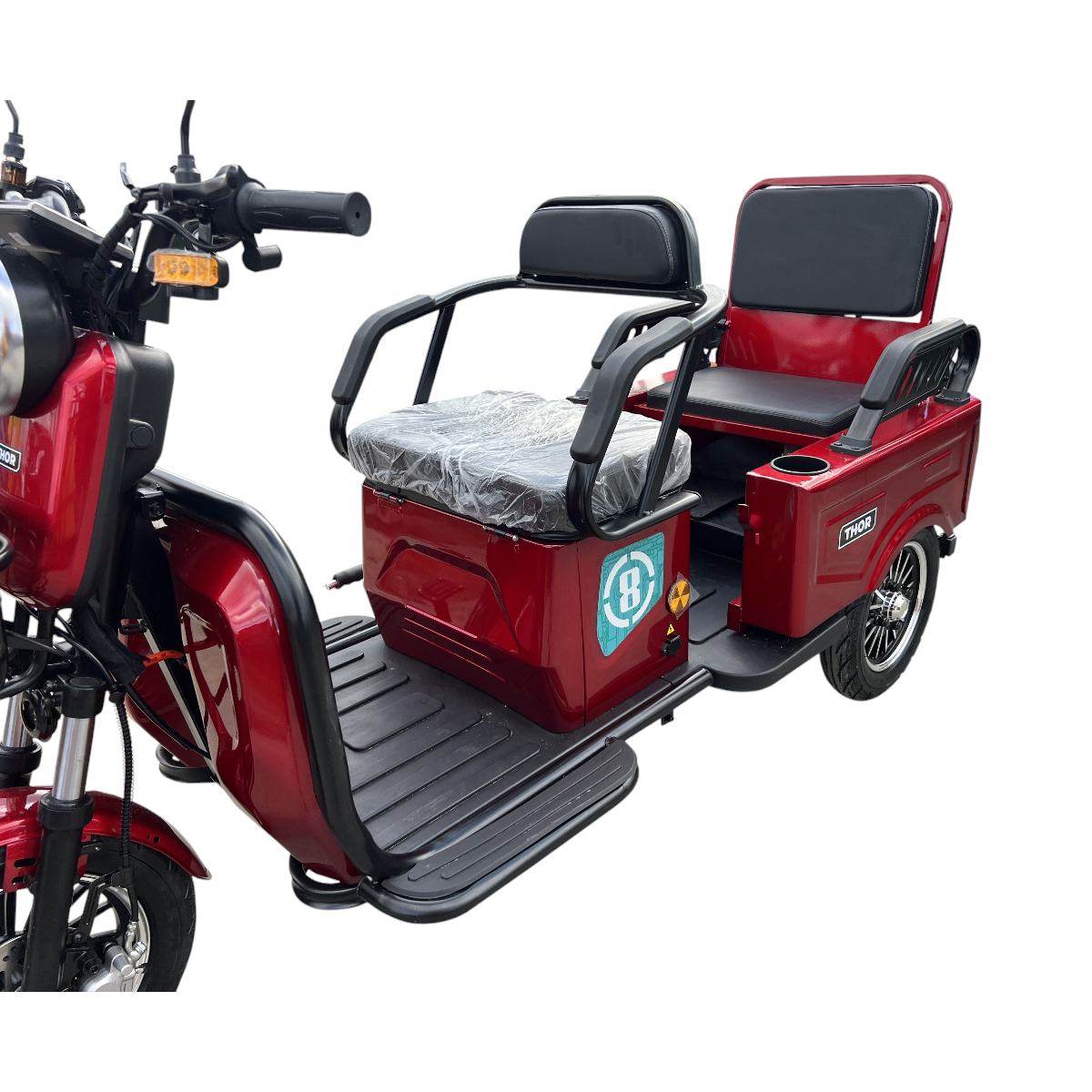 Triciclu electric THOR SX LONG PRO ROSU 1400W 60V 20AH - imagine 8