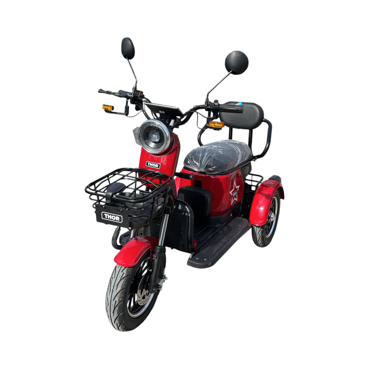 Triciclu electric THOR TRIXY PRO ROSU 1000W 60V 20AH - imagine 2