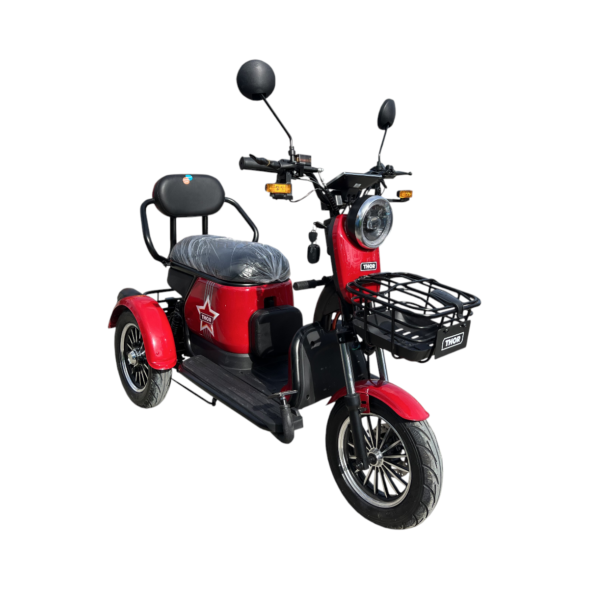 Triciclu electric THOR TRIXY PRO ROSU 1000W 60V 20AH - imagine 7