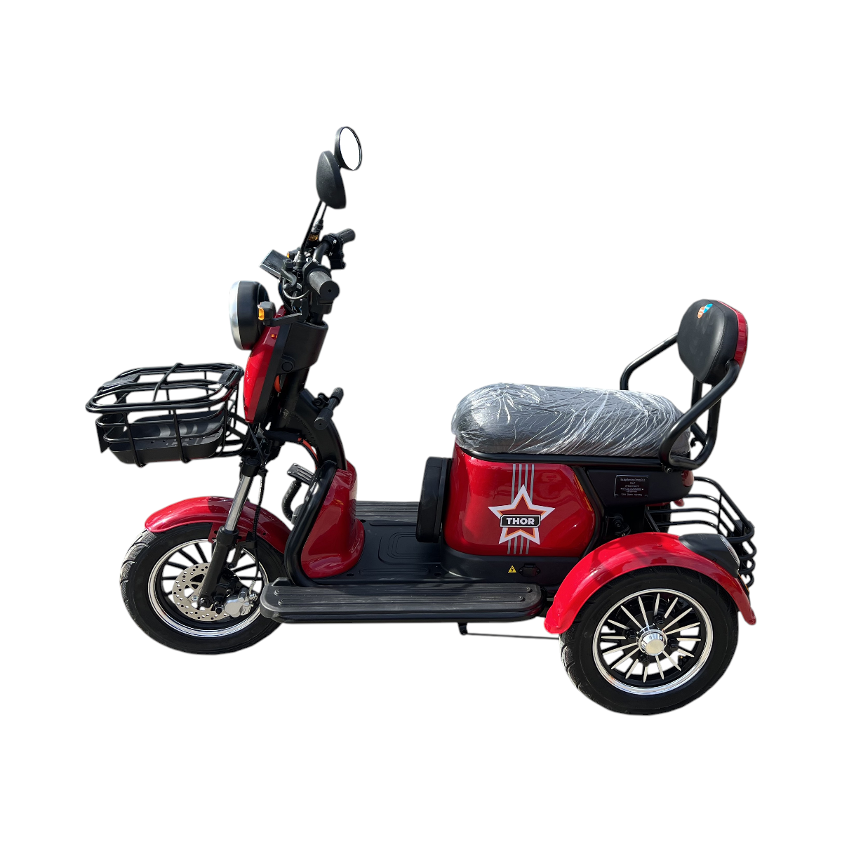Triciclu electric THOR TRIXY PRO ROSU 1000W 60V 20AH - imagine 4