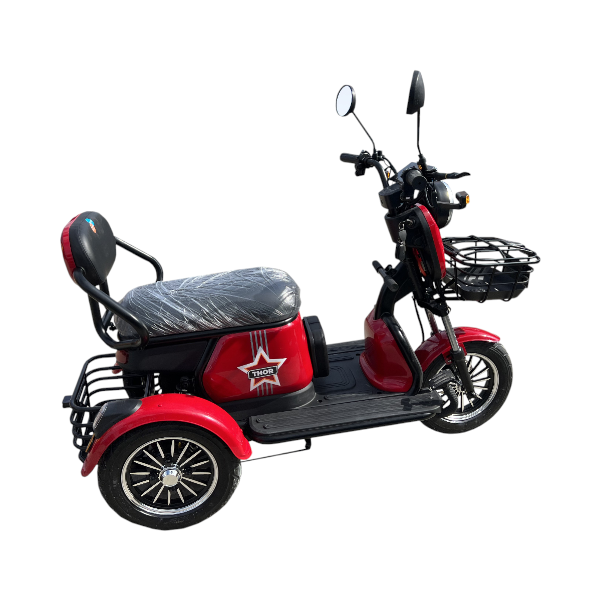 Triciclu electric THOR TRIXY PRO ROSU 1000W 60V 20AH - imagine 6