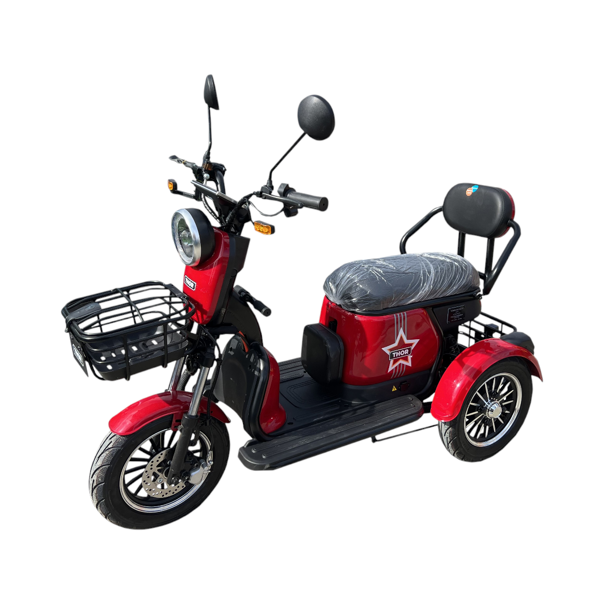 Triciclu electric THOR TRIXY PRO ROSU 1000W 60V 20AH - imagine 3