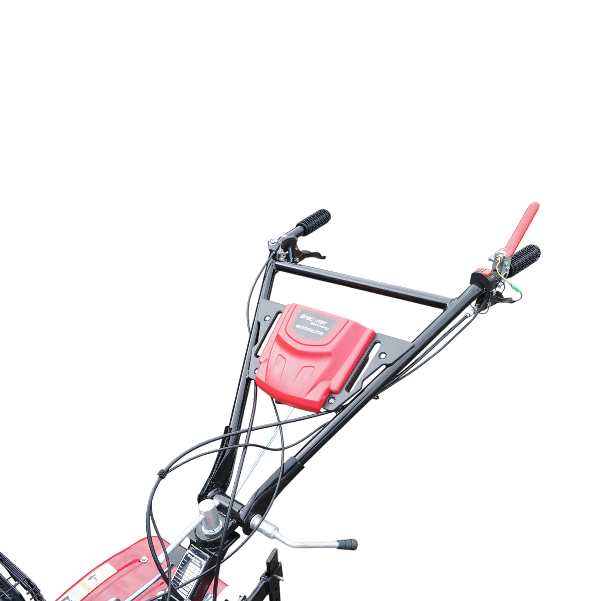 Motocultor 7.5CP cu freza 100cm, plug, rarita, motor benzina 4 timpi 212cc OHV, viteze 2+1, transmisie pinioane, roti 4.00-8 Breckner Germany - imagine 10