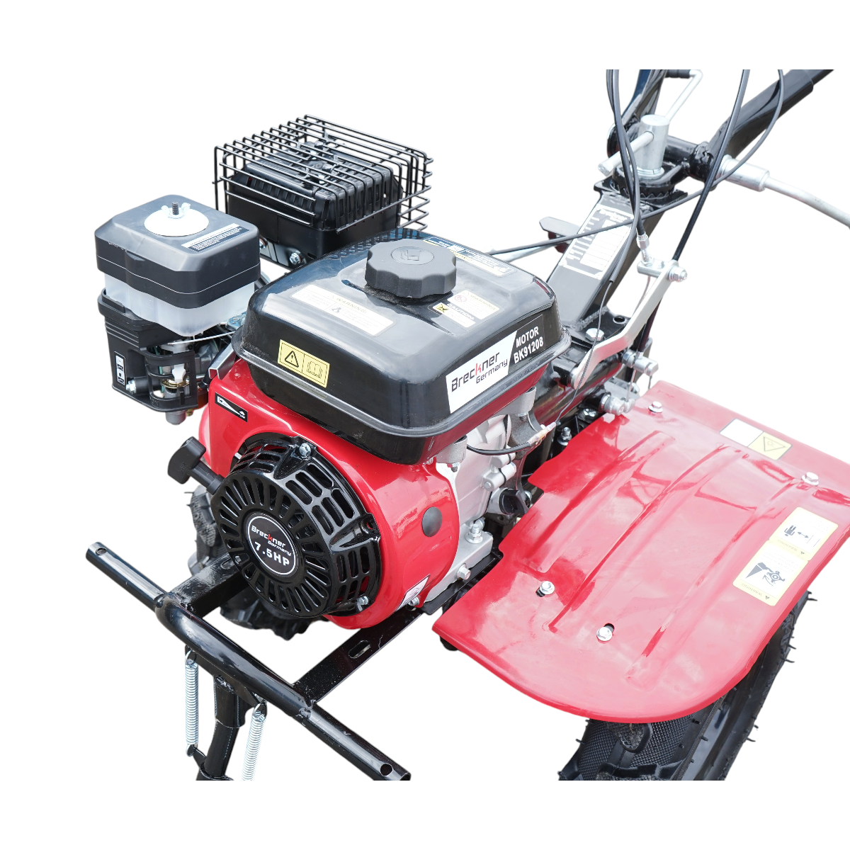 Motocultor 7.5CP cu freza 100cm, plug, rarita, motor benzina 4 timpi 212cc OHV, viteze 2+1, transmisie pinioane, roti 4.00-8 Breckner Germany - imagine 7