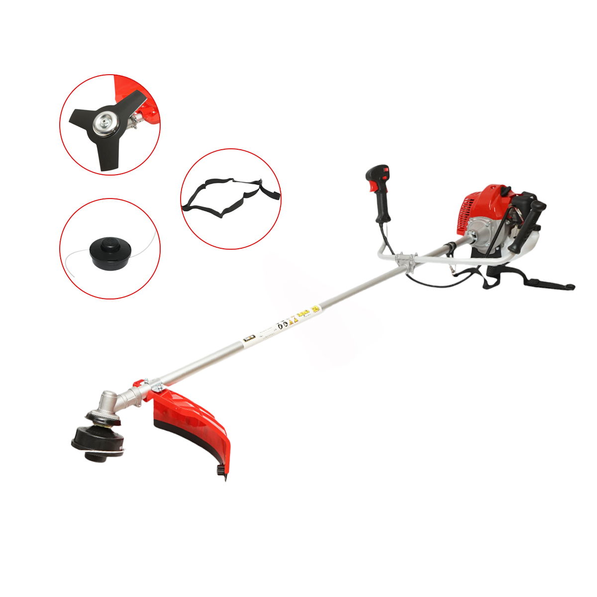 Motocoasa pe benzina profesionala Economic 3CP, 2T 52cc, turatie 7500rpm, disc 3T, tambur fir, kit accesorii incluse THOR