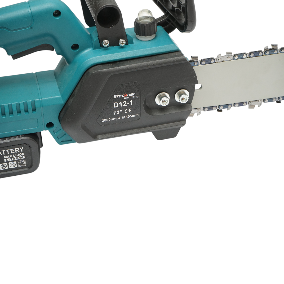 Drujba electrica cu 2 acumulatori 36V, 3Ah Li-ion, lama 12 inch (305mm), turatie 3800rpm Breckner Germany - imagine 10