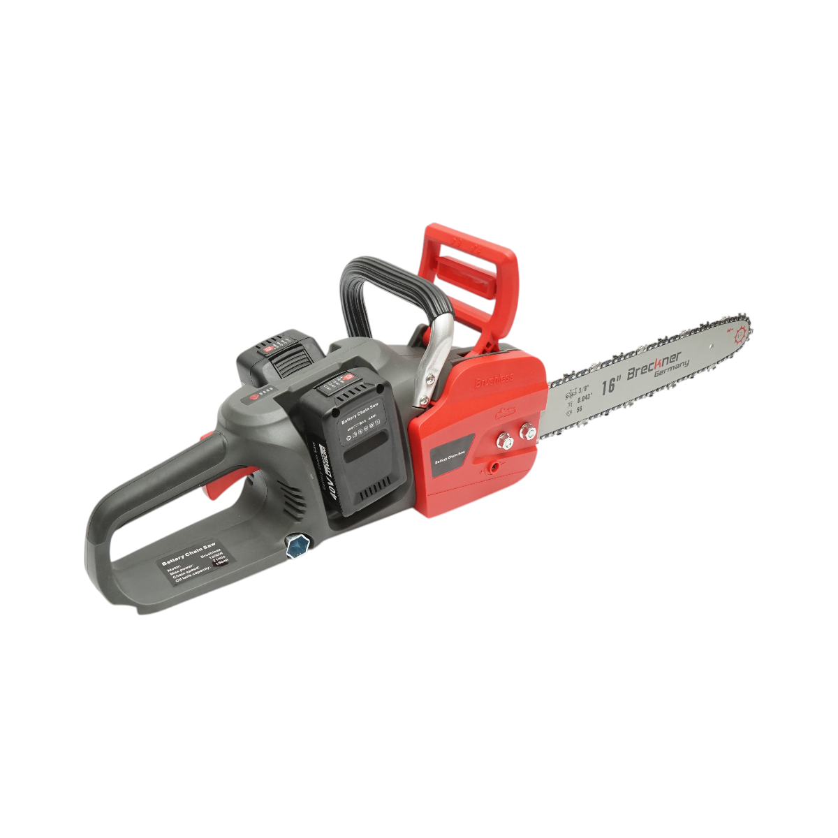 Drujba electrica profesionala cu 2 acumulatori 40V, 4Ah Li-ion, 1200W, motor brushless, lama 16 inch (400mm) Breckner Germany - imagine 6