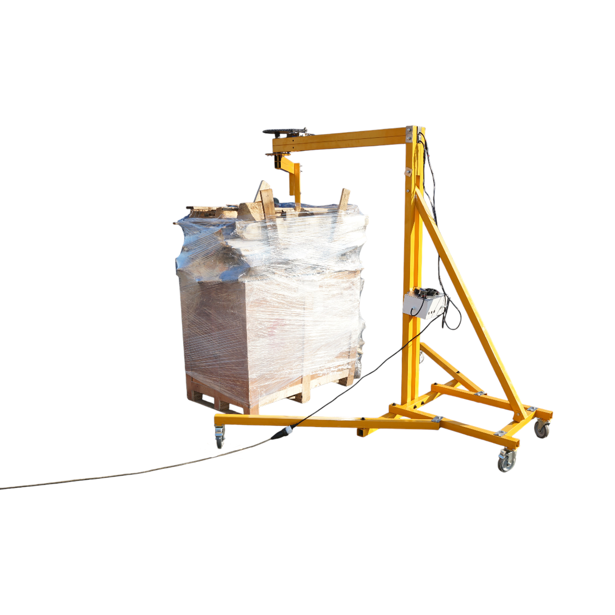 Masina verticala de infoliat paleti cu folie stretch 220V, brat rotativ 0-12 m/min, diametru 1.6m, inaltime 1.8m - imagine 5