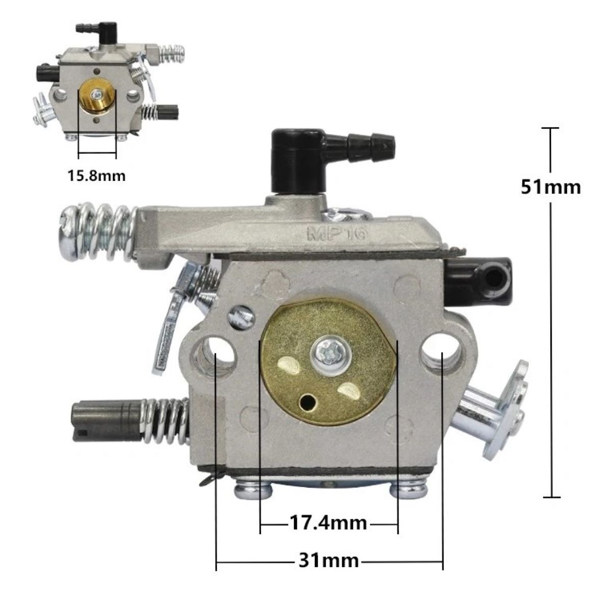 Carburator drujba 45cc, 52cc model China 4500, 5200 fara pompita de amorsare THOR - imagine 4