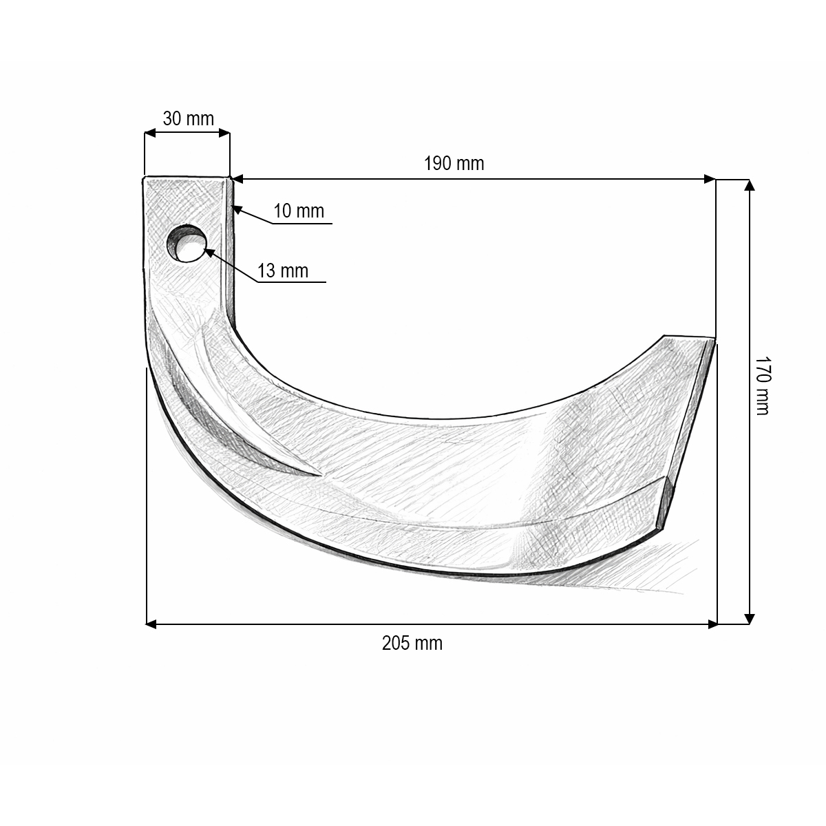 Cutit stanga freza agricola 1GQN KONIG TRAKTOREN - imagine 3