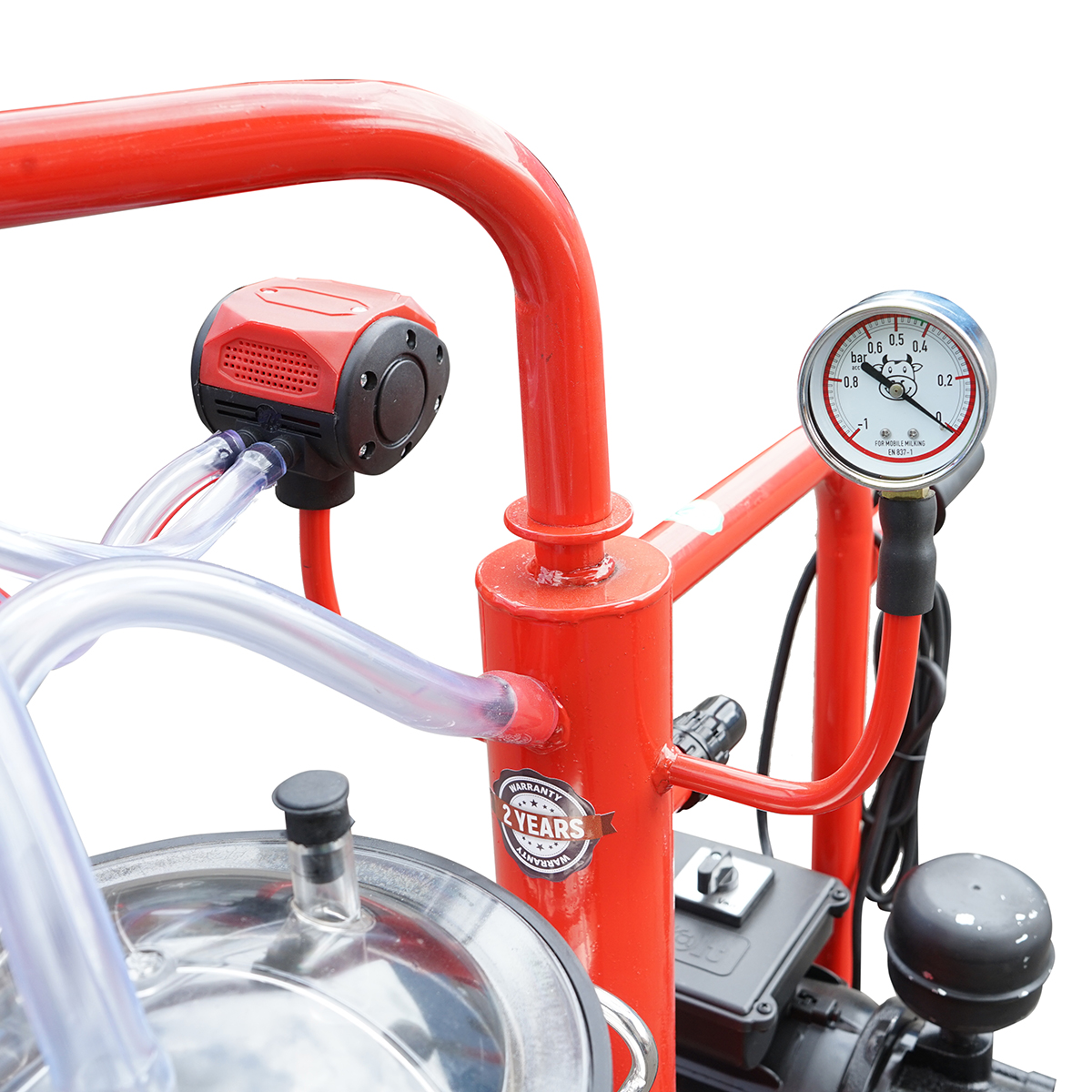 Aparat de muls vaci 1 post bidon 40L inox cu vid in cadru(vacuum) Breckner Germany - imagine 7