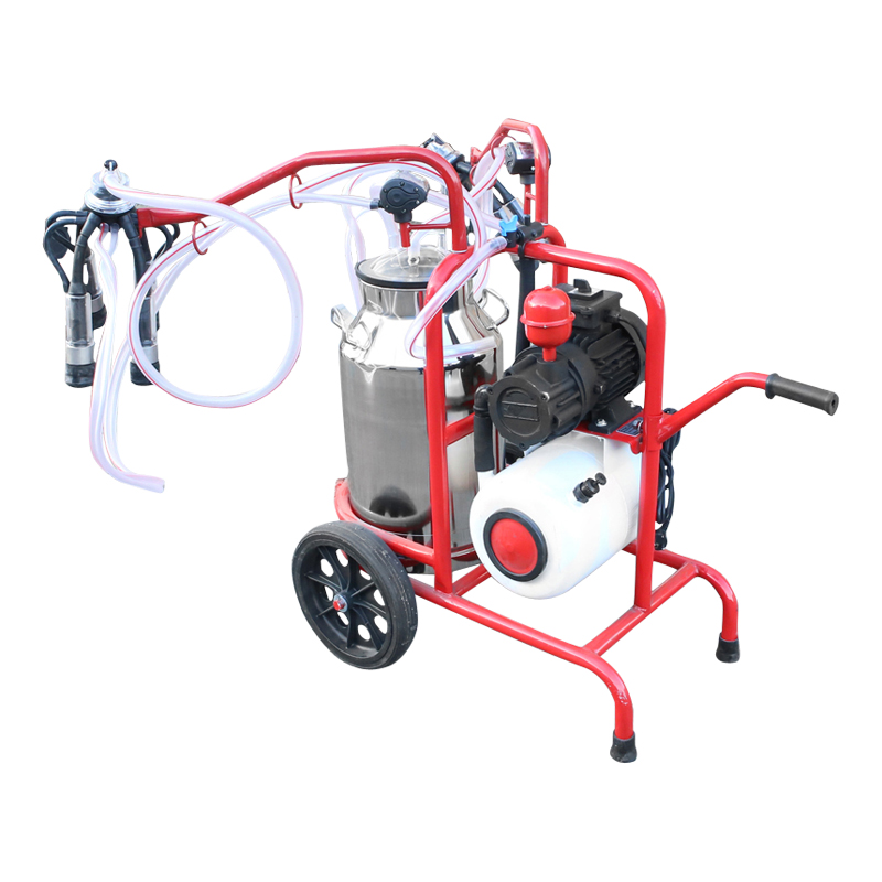 Aparat de muls vaci 2 posturi bidon 40L inox cu butelie, vacuum rezervor Breckner Germany - imagine 4