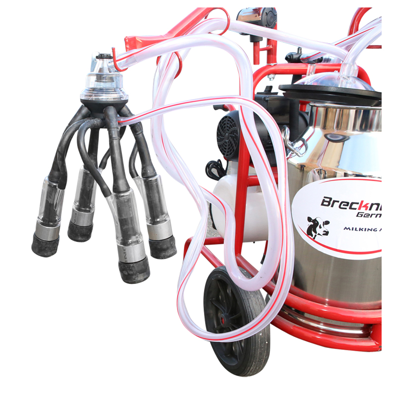 Aparat de muls vaci 2 posturi bidon 40L inox cu butelie, vacuum rezervor Breckner Germany - imagine 8