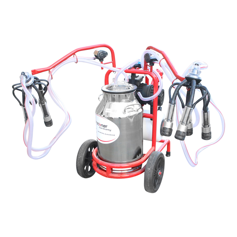 Aparat de muls vaci 2 posturi bidon 40L inox cu butelie, vacuum rezervor Breckner Germany - imagine 6
