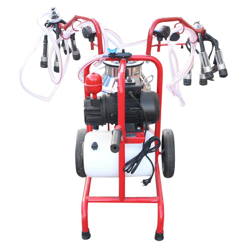 Aparat de muls vaci 2 posturi bidon 40L inox cu butelie, vacuum rezervor Breckner Germany - imagine 3