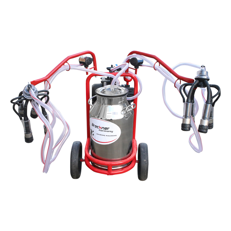 Aparat de muls vaci 2 posturi bidon 40L inox cu butelie, vacuum rezervor Breckner Germany - imagine 7
