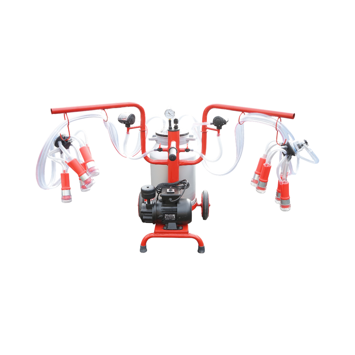 Aparat de muls vaci 2 posturi bidon 40L aluminiu cu vid in cadru(vacuum)  Breckner Germany - imagine 5