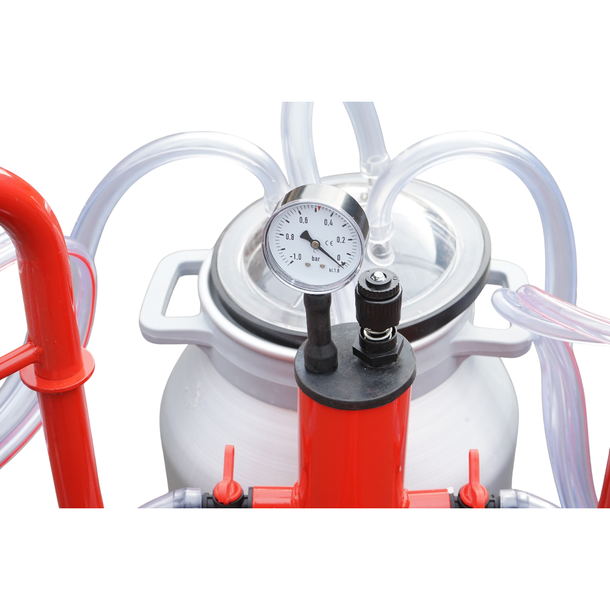 Aparat de muls vaci 2 posturi bidon 40L aluminiu cu vid in cadru(vacuum)  Breckner Germany - imagine 7