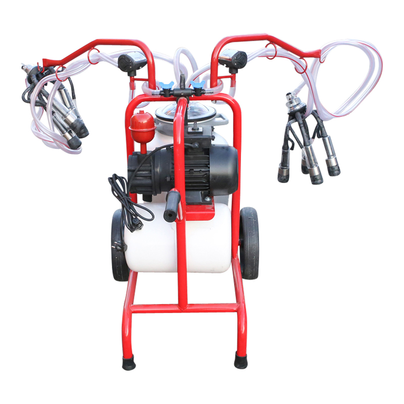Aparat de muls vaci 2 posturi bidon 40L aluminiu cu butelie, vacuum rezervor Breckner Germany - imagine 6