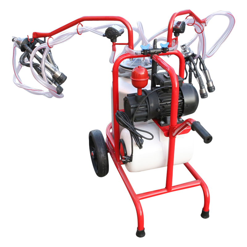 Aparat de muls vaci 2 posturi bidon 40L aluminiu cu butelie, vacuum rezervor Breckner Germany - imagine 5