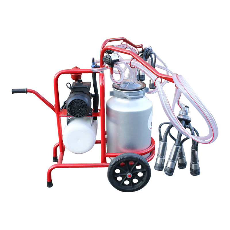 Aparat de muls vaci 2 posturi bidon 40L aluminiu cu butelie, vacuum rezervor Breckner Germany - imagine 8