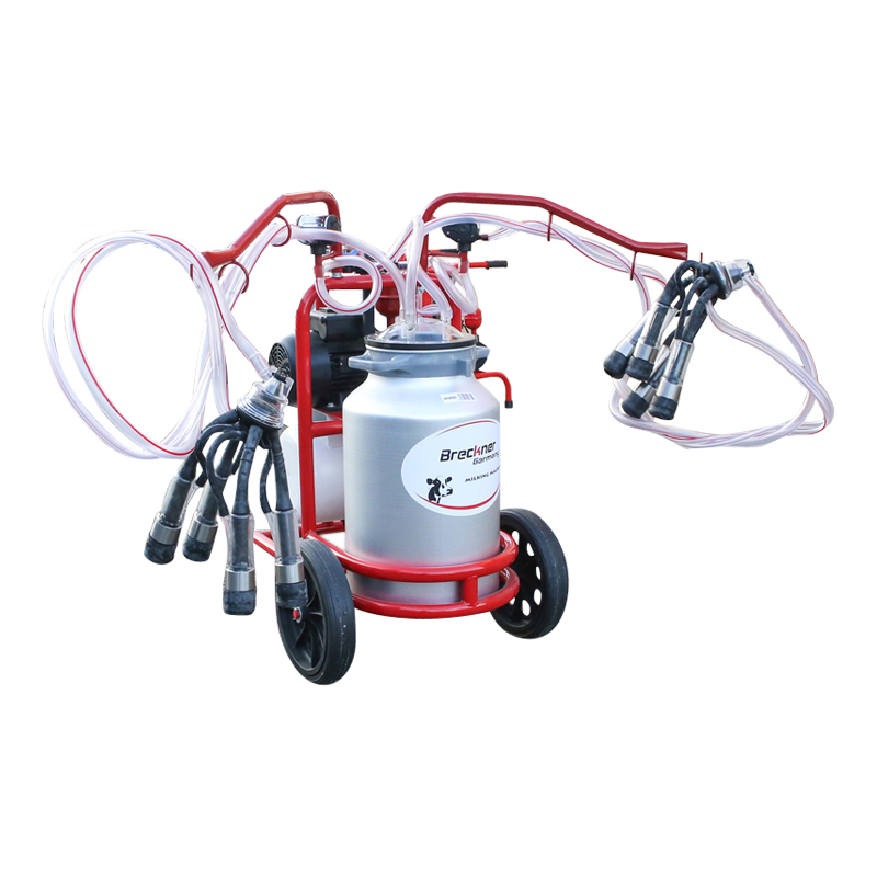 Aparat de muls vaci 2 posturi bidon 40L aluminiu cu butelie, vacuum rezervor Breckner Germany - imagine 9