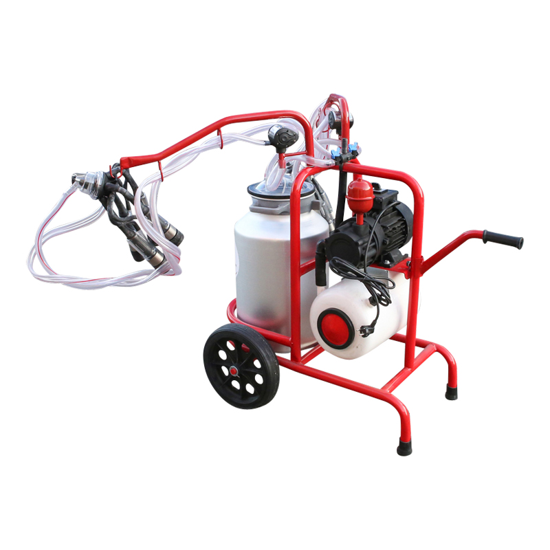 Aparat de muls vaci 2 posturi bidon 40L aluminiu cu butelie, vacuum rezervor Breckner Germany - imagine 4