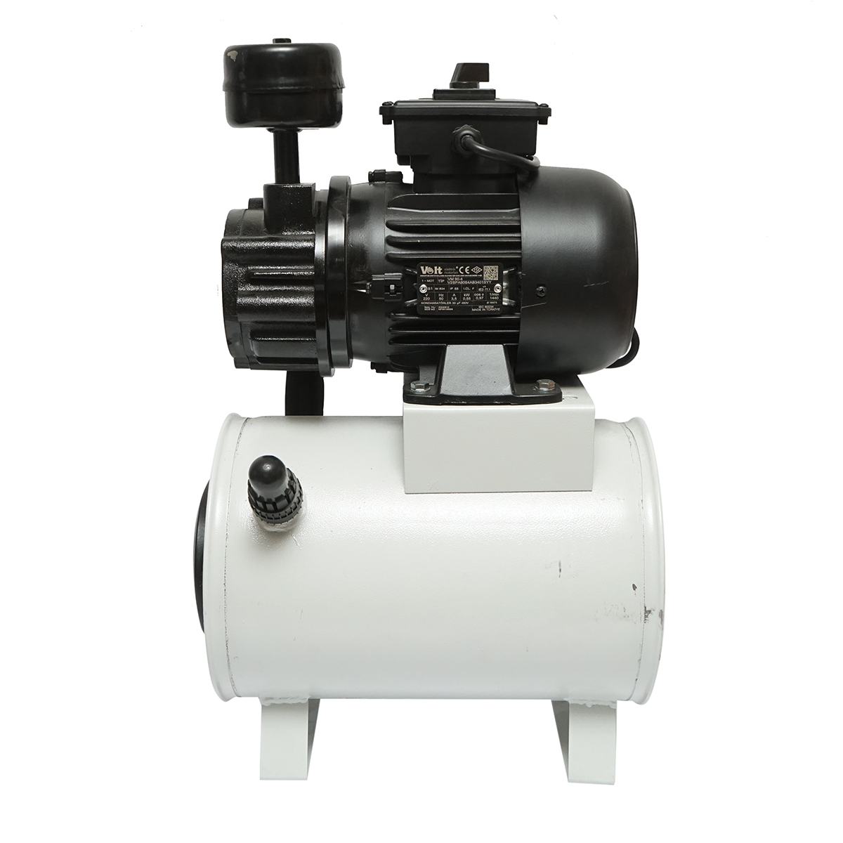 Pompa vacuum uscata cu motor 550W, 200L/min 1440rpm si rezervor pentru aparat de muls vaci Breckner Germany - imagine 2