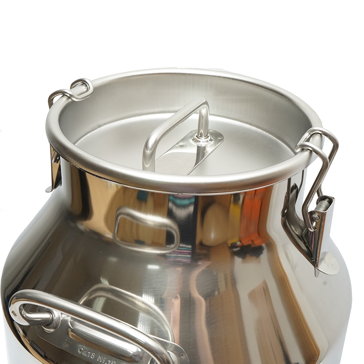 Bidon de inox pentru lapte cu capac 40L aparat de muls vaci Breckner Germany - imagine 4