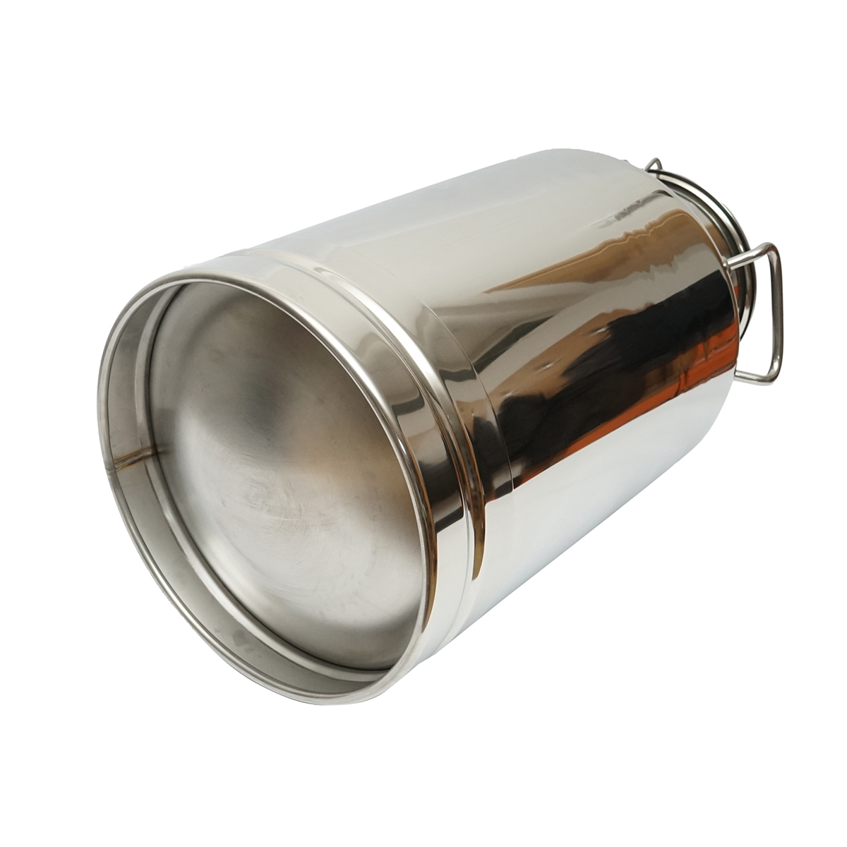 Bidon de inox pentru lapte cu capac 40L aparat de muls vaci Breckner Germany - imagine 3