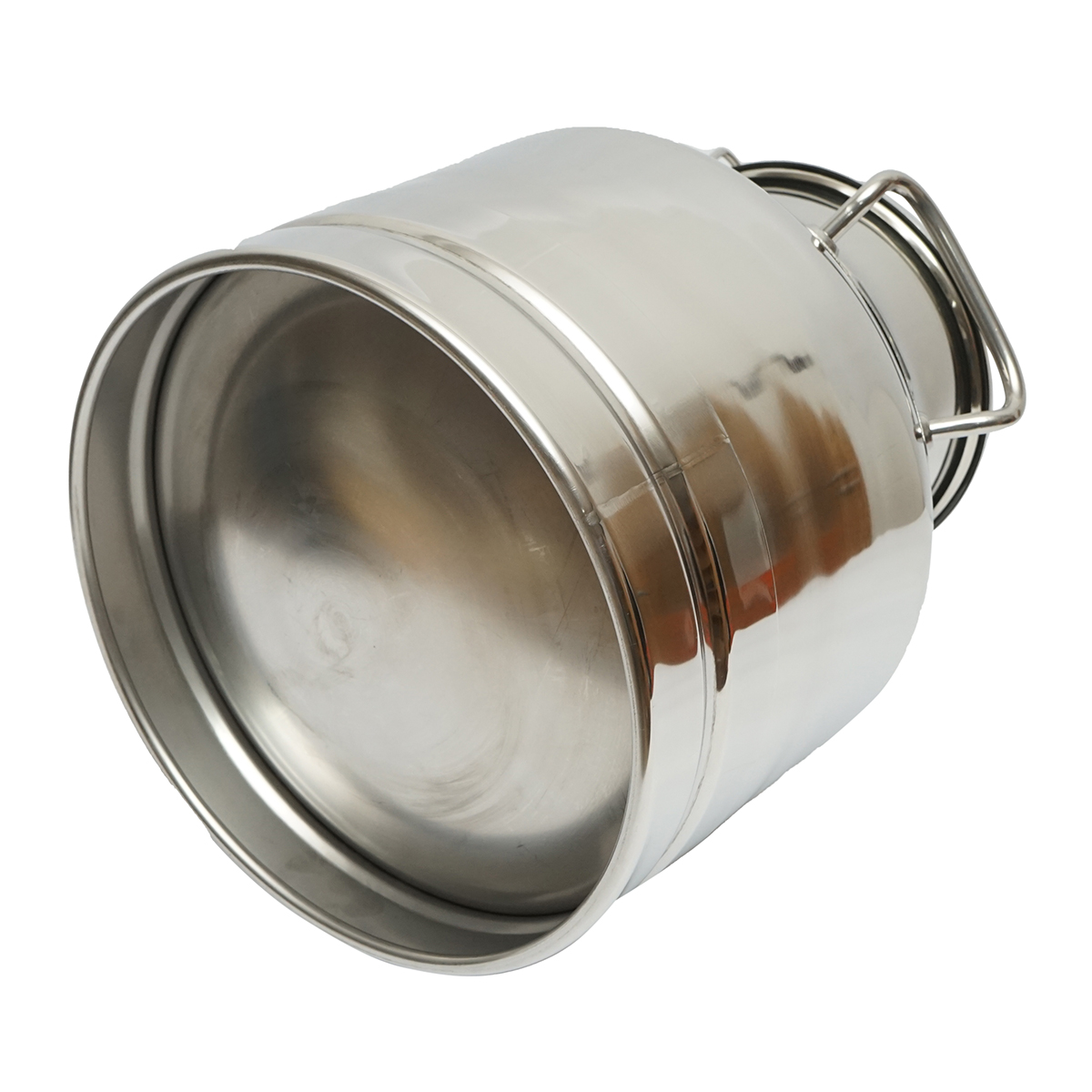 Bidon de inox pentru lapte cu capac 20L aparat de muls vaci Breckner Germany - imagine 3