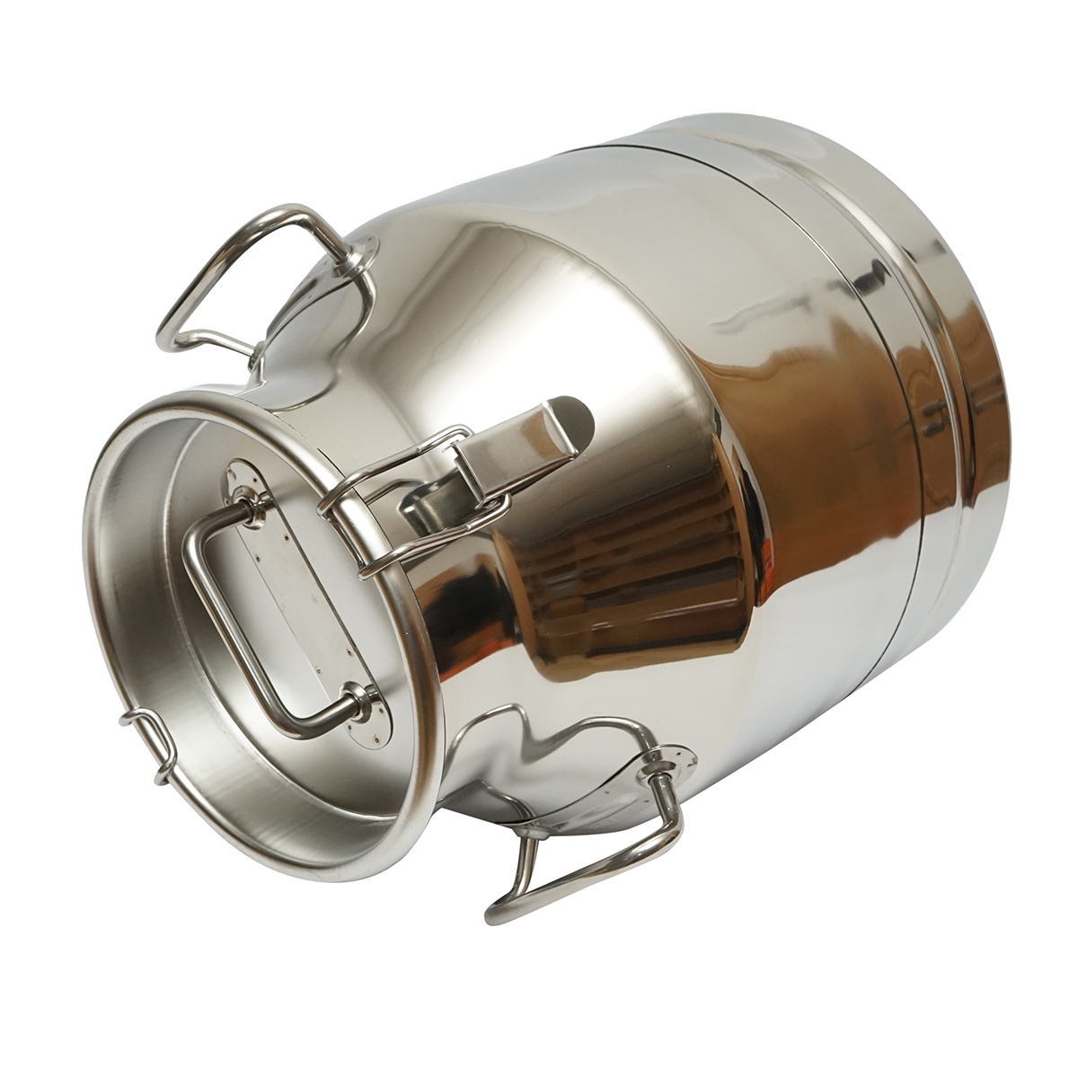 Bidon de inox pentru lapte cu capac 20L aparat de muls vaci Breckner Germany - imagine 2