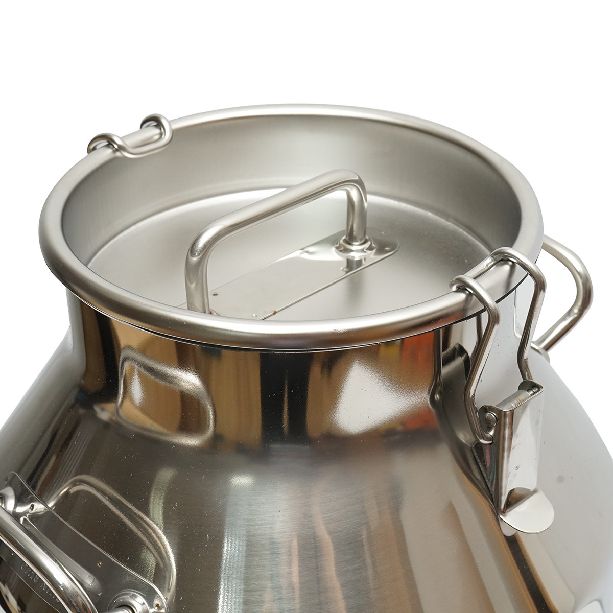 Bidon de inox pentru lapte cu capac 30L aparat de muls vaci Breckner Germany - imagine 4