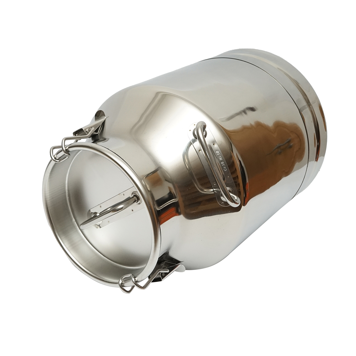 Bidon de inox pentru lapte cu capac 30L aparat de muls vaci Breckner Germany - imagine 2