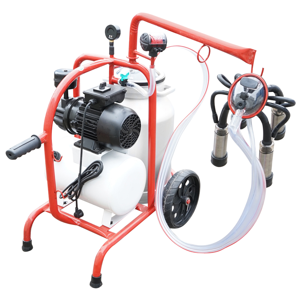 Aparat de muls vaci cu grup colector 160cc, sasiu vopsit electrostatic, bidon aluminiu 30L, 1 post Breckner Germany - imagine 5