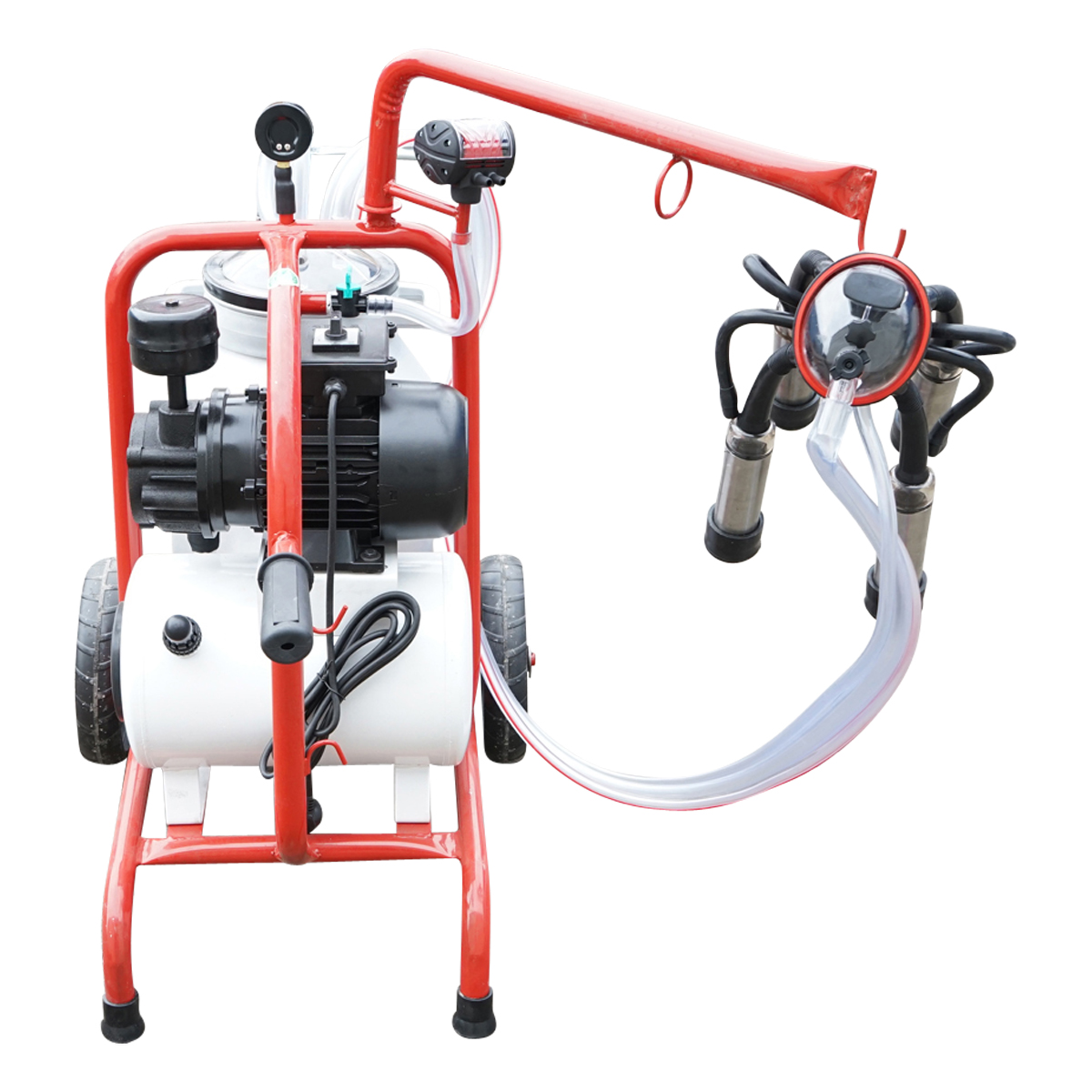 Aparat de muls vaci cu grup colector 160cc, sasiu vopsit electrostatic, bidon aluminiu 30L, 1 post Breckner Germany - imagine 2