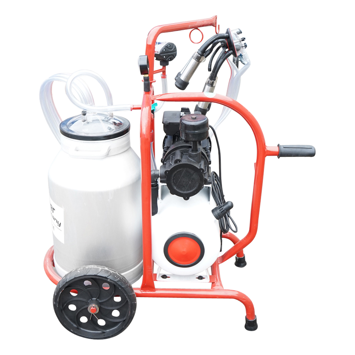 Aparat de muls vaci cu grup colector 160cc, sasiu vopsit electrostatic, bidon aluminiu 30L, 1 post Breckner Germany - imagine 3