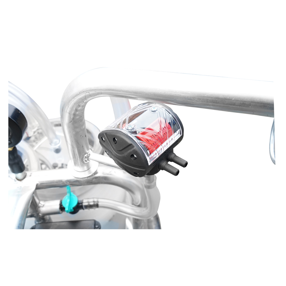 Aparat de muls vaci cu grup colector 160cc sasiu galvanizat bidon aluminiu 40L 2 posturi Breckner Germany - imagine 9