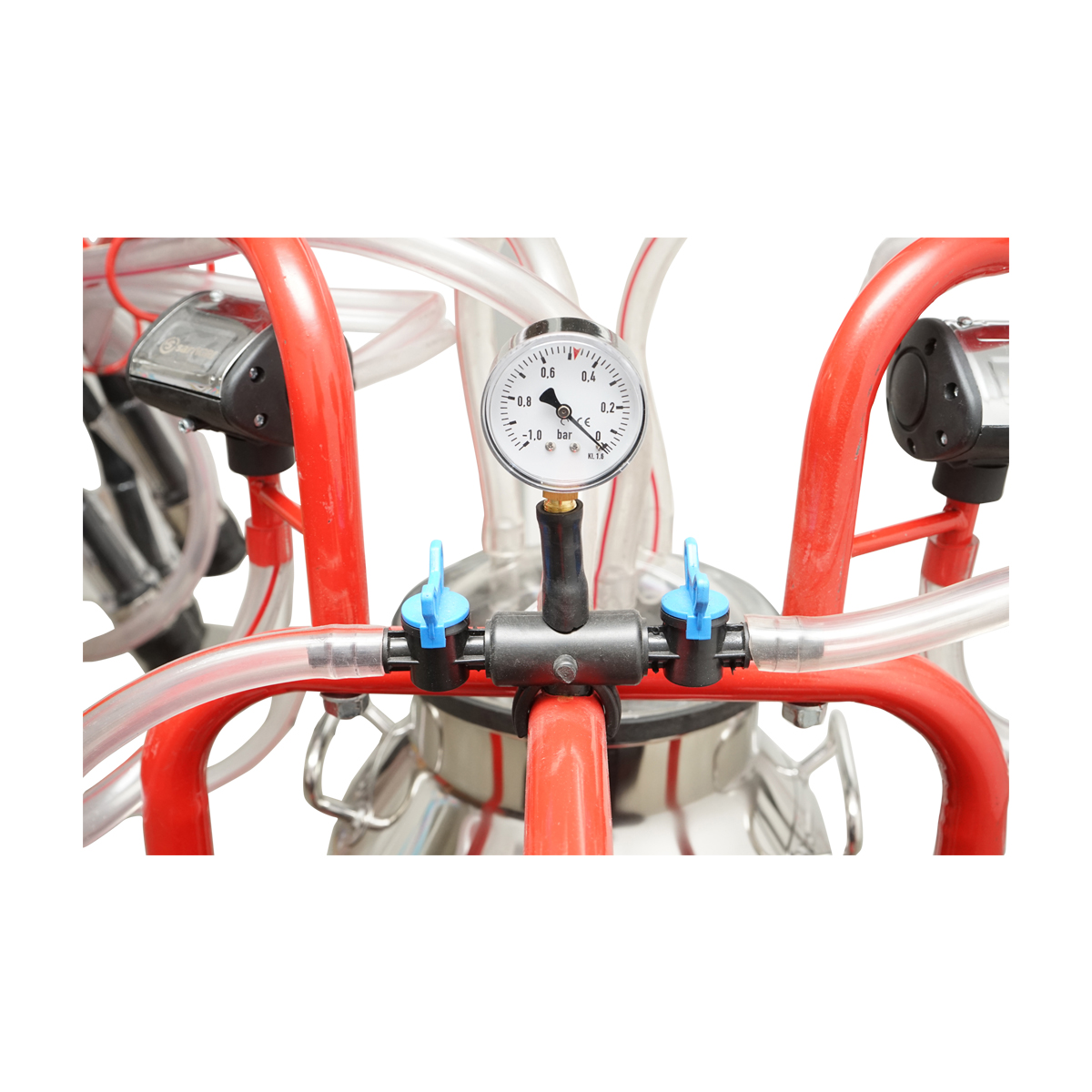 Aparat de muls vaci cu grup colector 160cc, sasiu galvanizat, bidon inox 40L, 2 posturi Breckner Germany - imagine 6