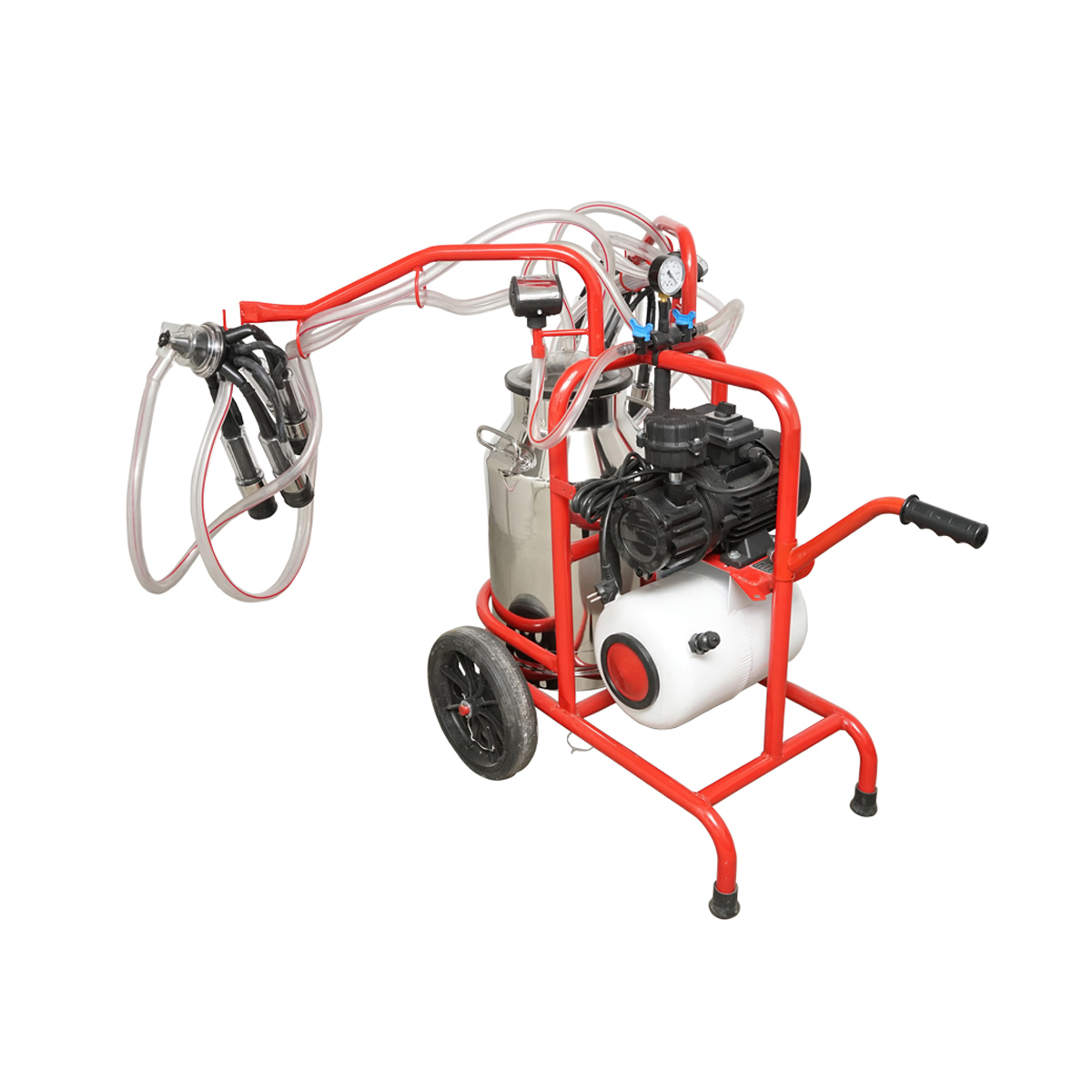 Aparat de muls vaci cu grup colector 160cc, sasiu galvanizat, bidon inox 40L, 2 posturi Breckner Germany - imagine 2